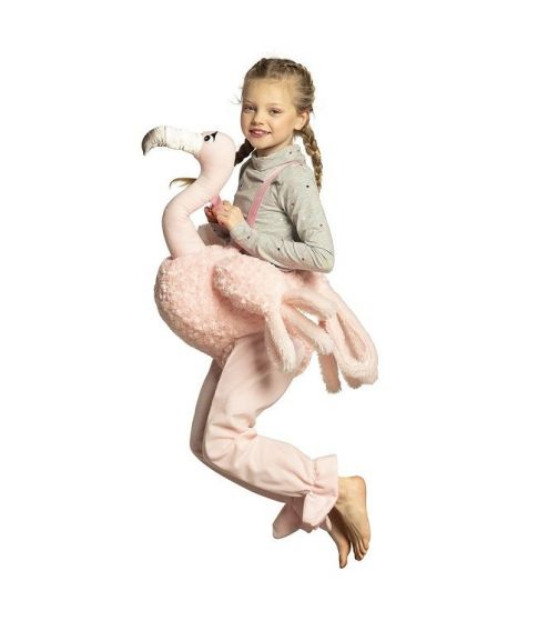 Flamingo piggy back kostume, barn