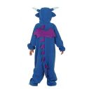 Blåt Kigurumi drage jumpsuit.