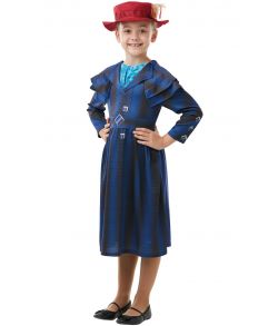 Mary Poppins kostume størrelse 3 - 8 år.