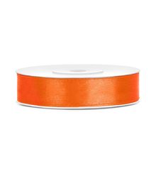 Orange satinbånd 12mm x 25m