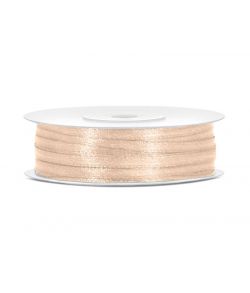 Creme satinbånd 3mm x 50m