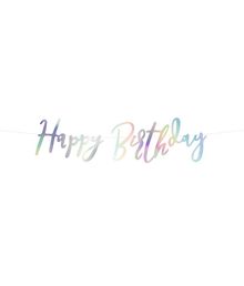 'Happy Birthday' bogstavbanner perlemor