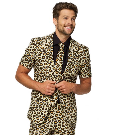 Sjovt sommer jakkesæt med leopard mønster til kun 569 kr..