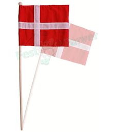 Dannebrog flag i bomuld, på pind.