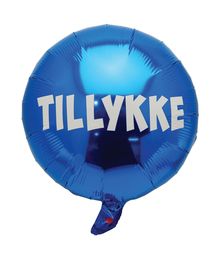 Folieballon blå Tillykke 35 cm