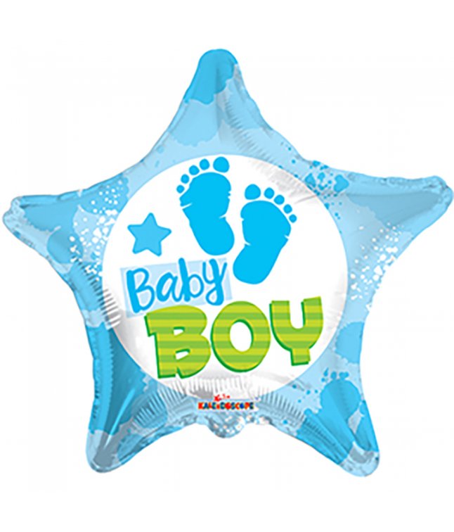 Folieballon Baby Boy stjerne, 46 cm