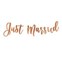 Just Married banner Rose Gold