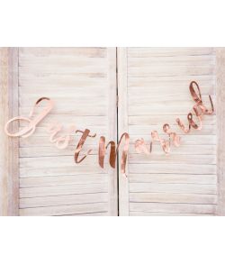 Just Married banner Rose Gold