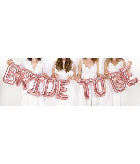 Rose Gold folieballoner Bride to Be