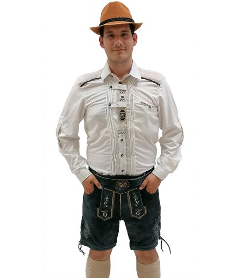 Korte lederhosen i ægte læder med flotte broderinger.