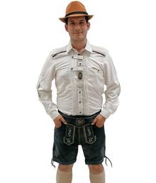 Korte lederhosen i ægte læder med flotte broderinger.