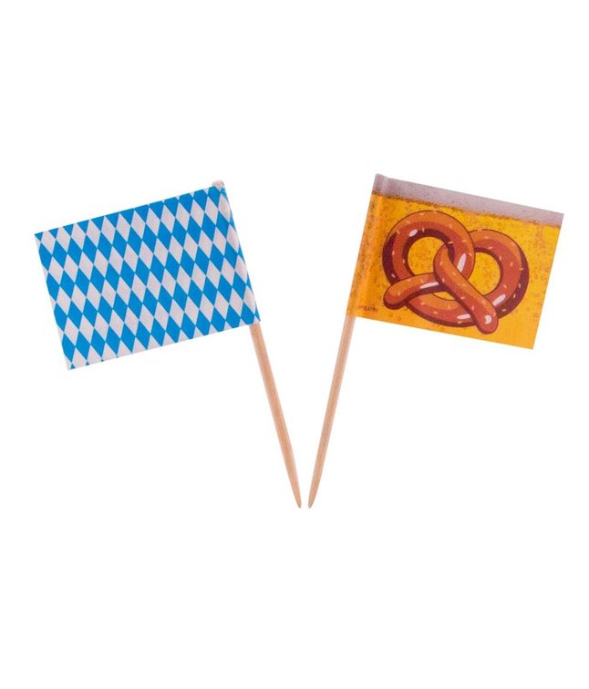  50 stk cocktailpinde med Oktoberfest flag