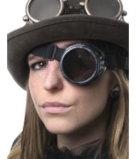 Steampunk monocle med goggles øje og elastik rem