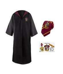 Flot Harry Potter kostume med kappe, slips og tatovering.