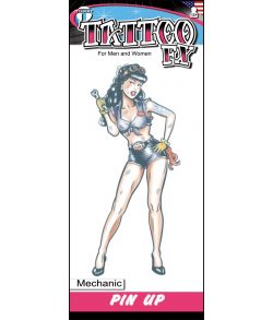 Pakke med engangstattoo af mekaniker pin up