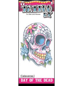 Pakke med engangstattoo af Dia de los Muertos kranie