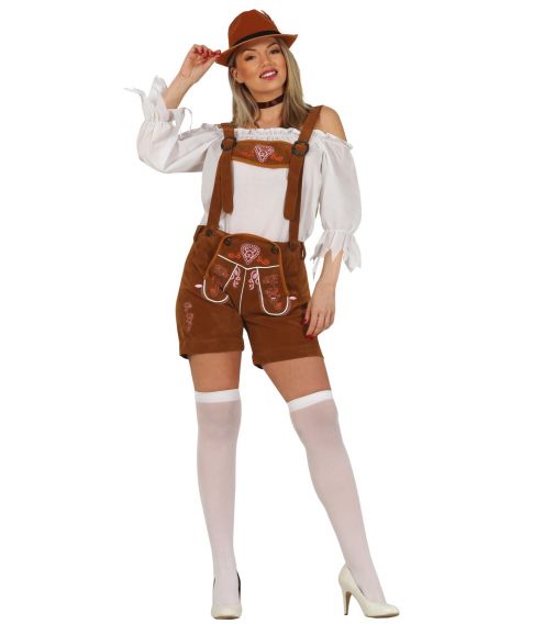 Flotte brune billige lederhosen til damer.