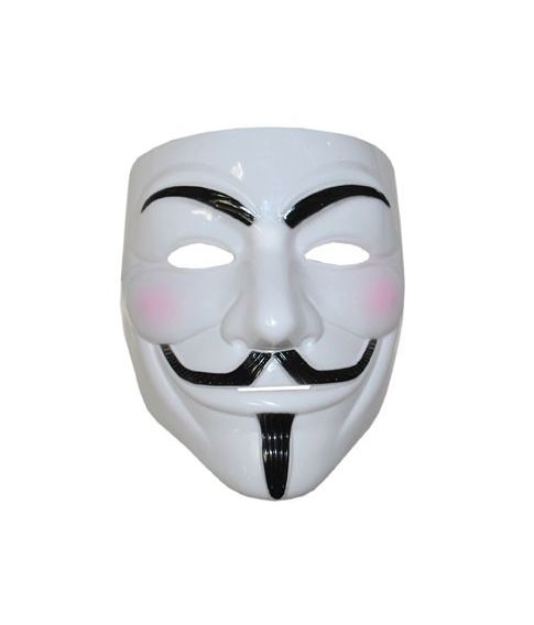 Flot Hvid Anonymous maske - Guy Fawkes maske.