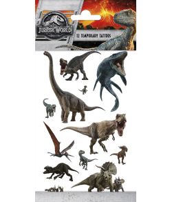 Jurassic World tatoveringsark, 12 stk