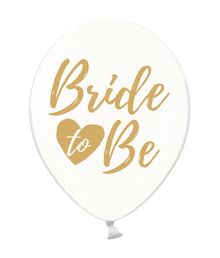 Klare balloner Bride to Be guld, 6 stk.