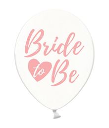 Klare balloner Bride to Be pink, 6 stk