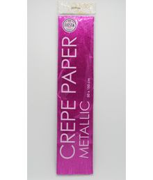 Crepe papir, metallic Hot Pink