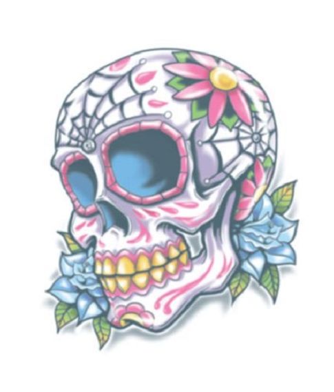 Pakke med engangstattoo af Dia de los Muertos kranie