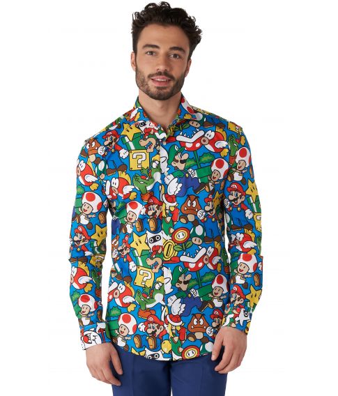 Flot skjorte fra OppoSuits med sjove Super Mario motiver.