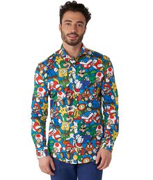 Flot skjorte fra OppoSuits med sjove Super Mario motiver.