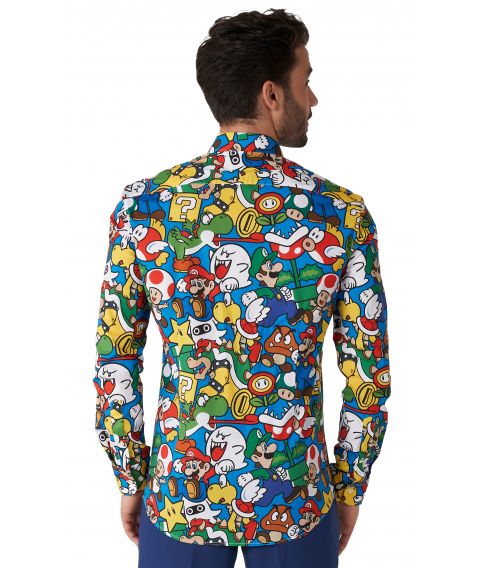 Flot skjorte fra OppoSuits med sjove Super Mario motiver.