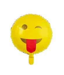 Rund emoji folieballon der rækker tunge