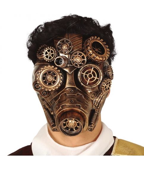 Flot Steampunk halvmaske i plastik. 