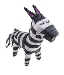 Zebra pinata som kan fyldes med slik.