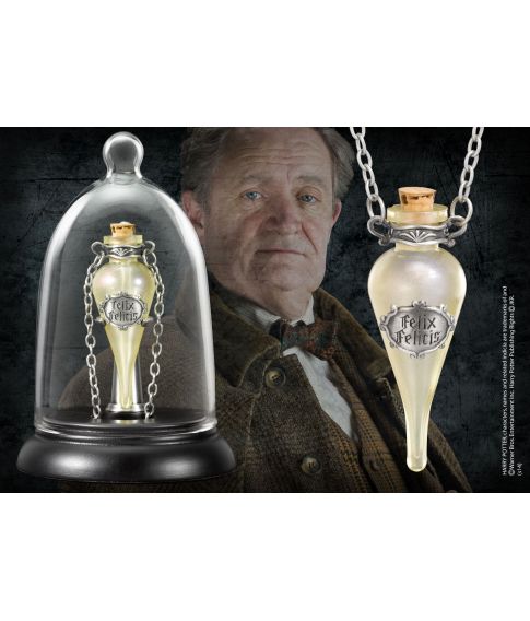 Flot Felix Felicis eliksirflaske med halskæde og flot display.