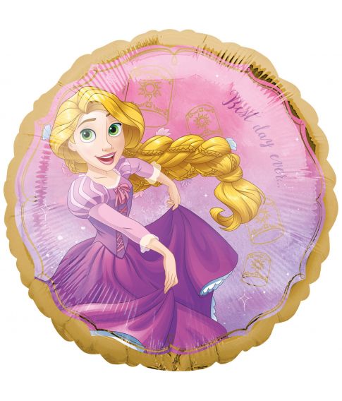 Flot rund folieballon med Rapunzel