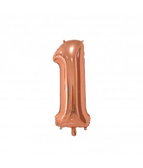 Folieballon 1 Rose Gold 66 cm.