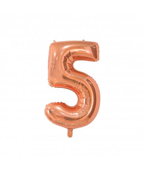 Folieballon 5 Rose Gold 66 cm.