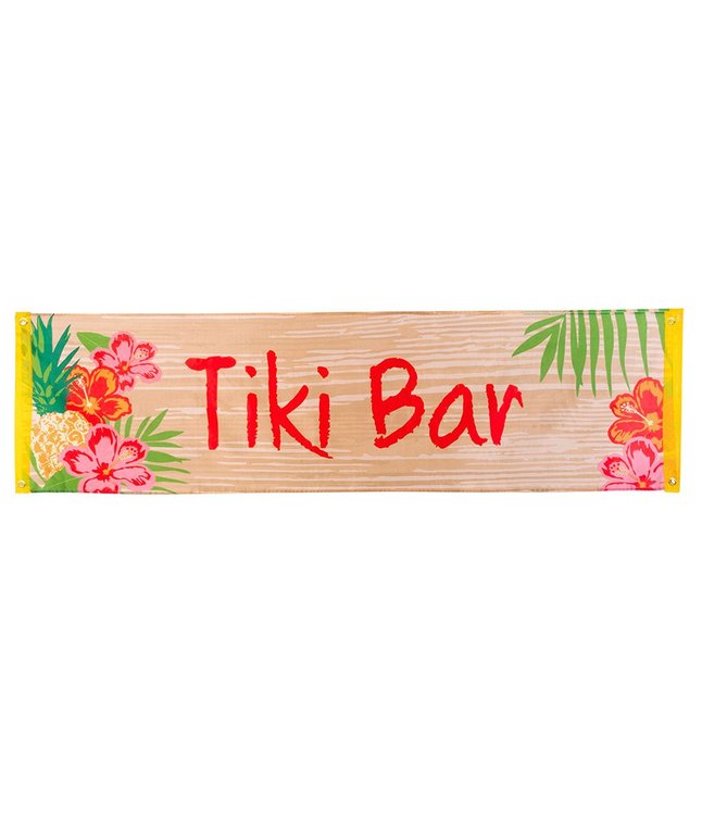 Stort Tiki bar stof banner til Hawaii festen