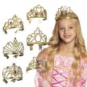 Flot prinsesse tiara i guld. 6 stk. assorteret.