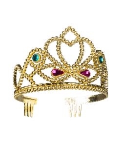 Flot prinsesse tiara i guld. 6 stk. assorteret.