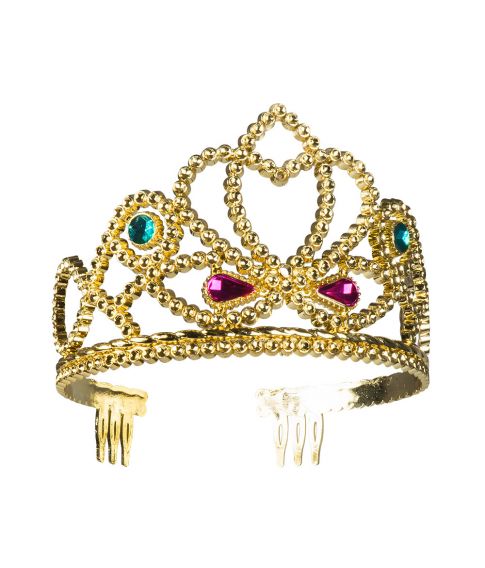 Flot prinsesse tiara i guld. 6 stk. assorteret.