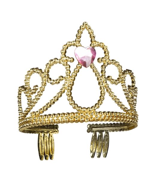 Flot prinsesse tiara i guld. 6 stk. assorteret.