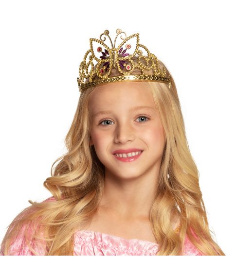 Flot prinsesse tiara i guld. 6 stk. assorteret.