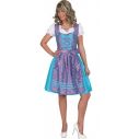 Dirndl kjole turkis og lilla.