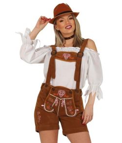 Flotte brune billige lederhosen til damer.