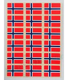 Ark med 18 norske flag klistermærker