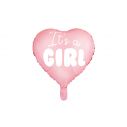 Hjerteformet folieballon med It's a Girl 