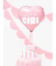 Hjerteformet folieballon med It's a Girl 