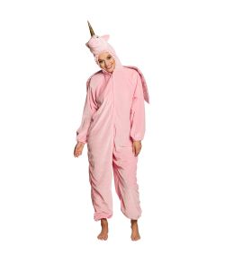 Blødt pink enhjørning kostume med jumpsuit