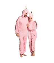 Blødt pink enhjørning kostume med jumpsuit